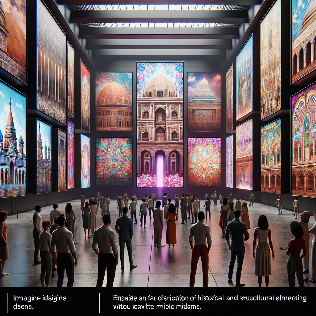 A futuristic digital art exhibition