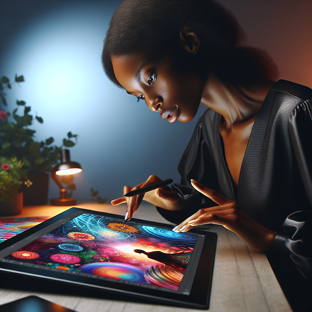 An artist using digital tools to create art