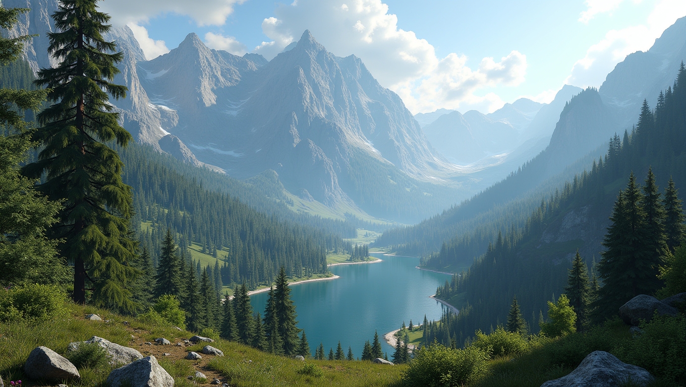A captivating landscape representing immersive gaming environments inspired by nature.