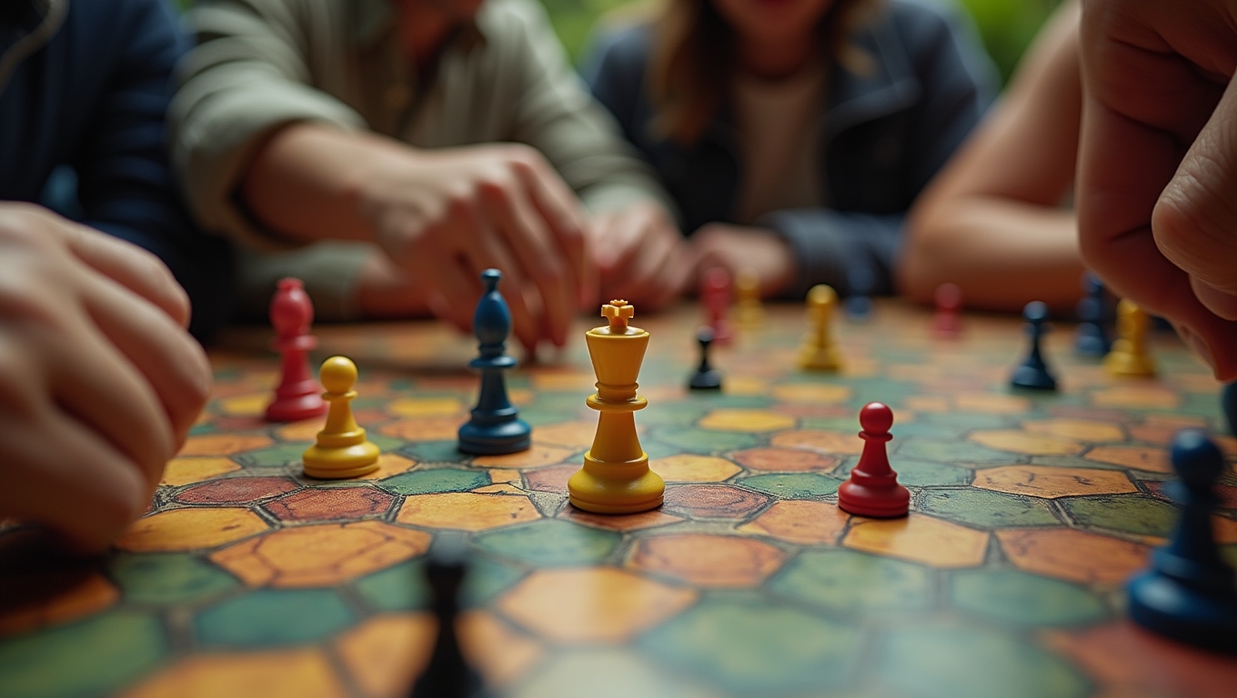 A group of players engaged in a historical game