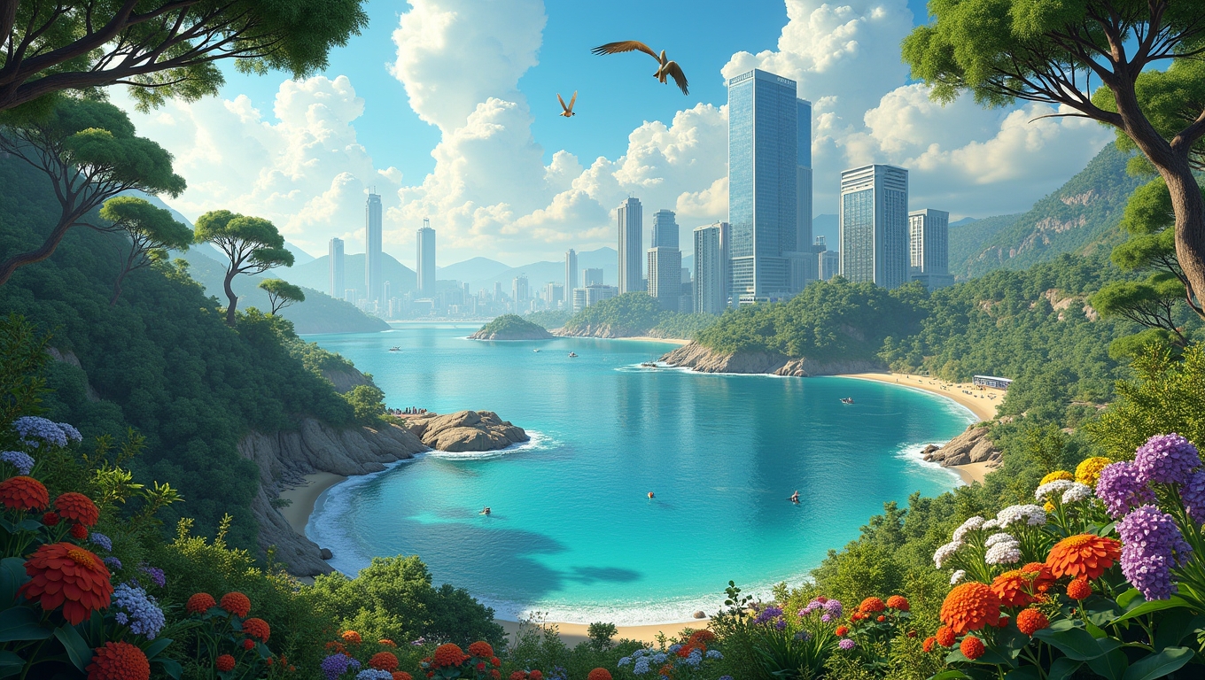 A collage of video game scenes depicting environmental themes
