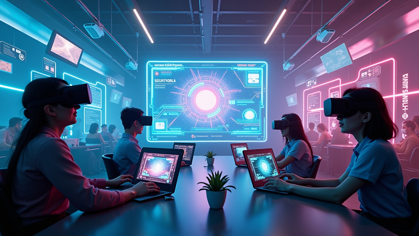 How Will AI Shape Future Games? Exploring New Realities A futuristic gaming scene showcasing AI integration.