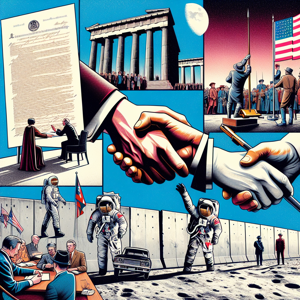 An illustration of various historical events that could inspire video games.