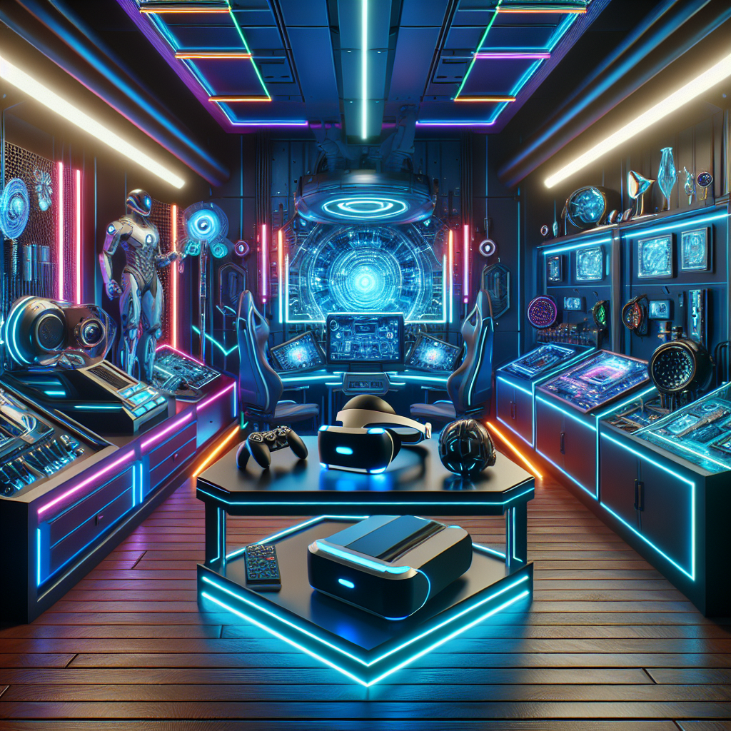 What Tech Innovations Will Define Future Gaming Experiences A futuristic gaming setup with advanced technology.