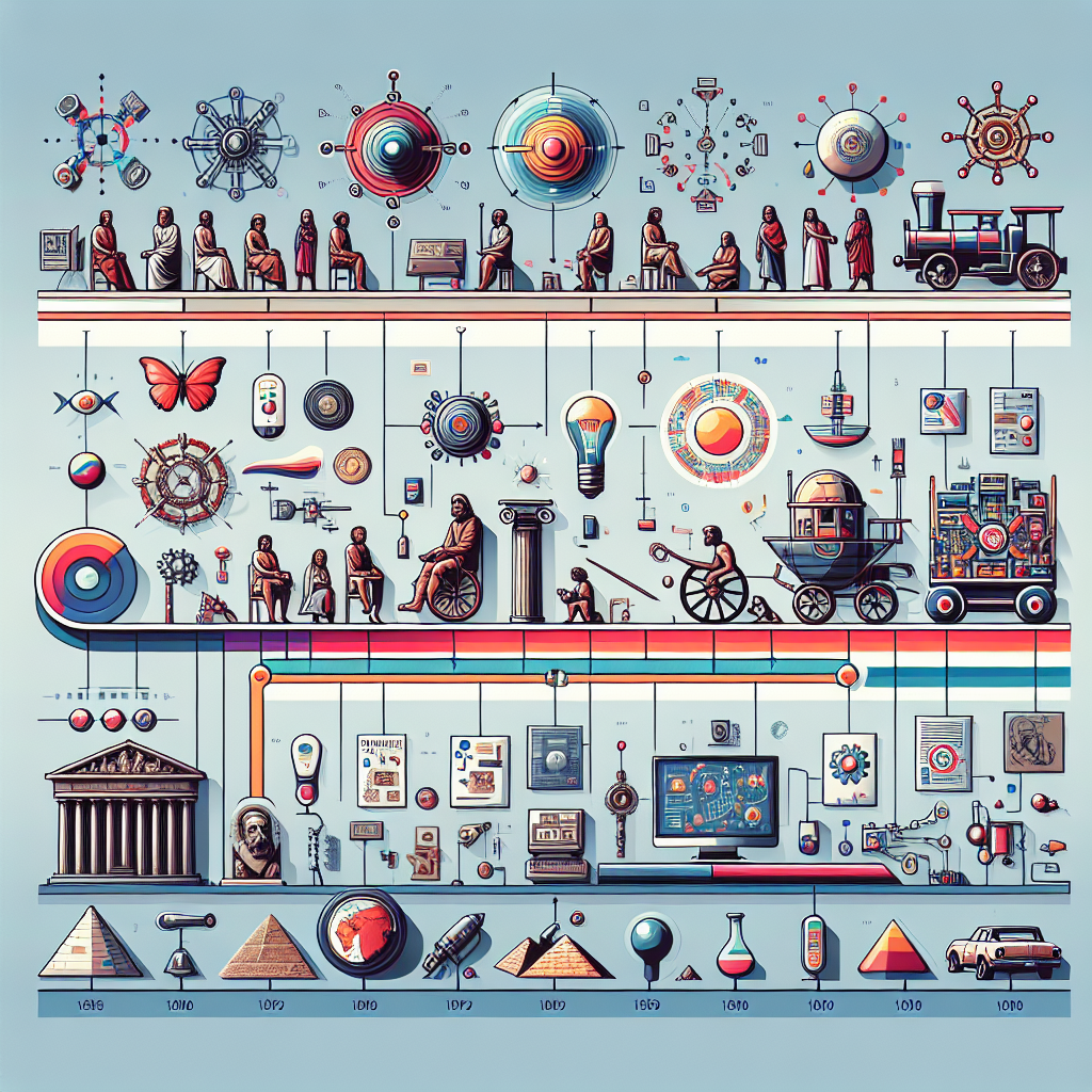 A historical timeline showing the evolution of technology.