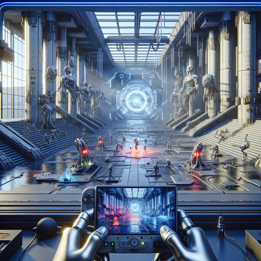 AI transforming gaming environment with futuristic elements
