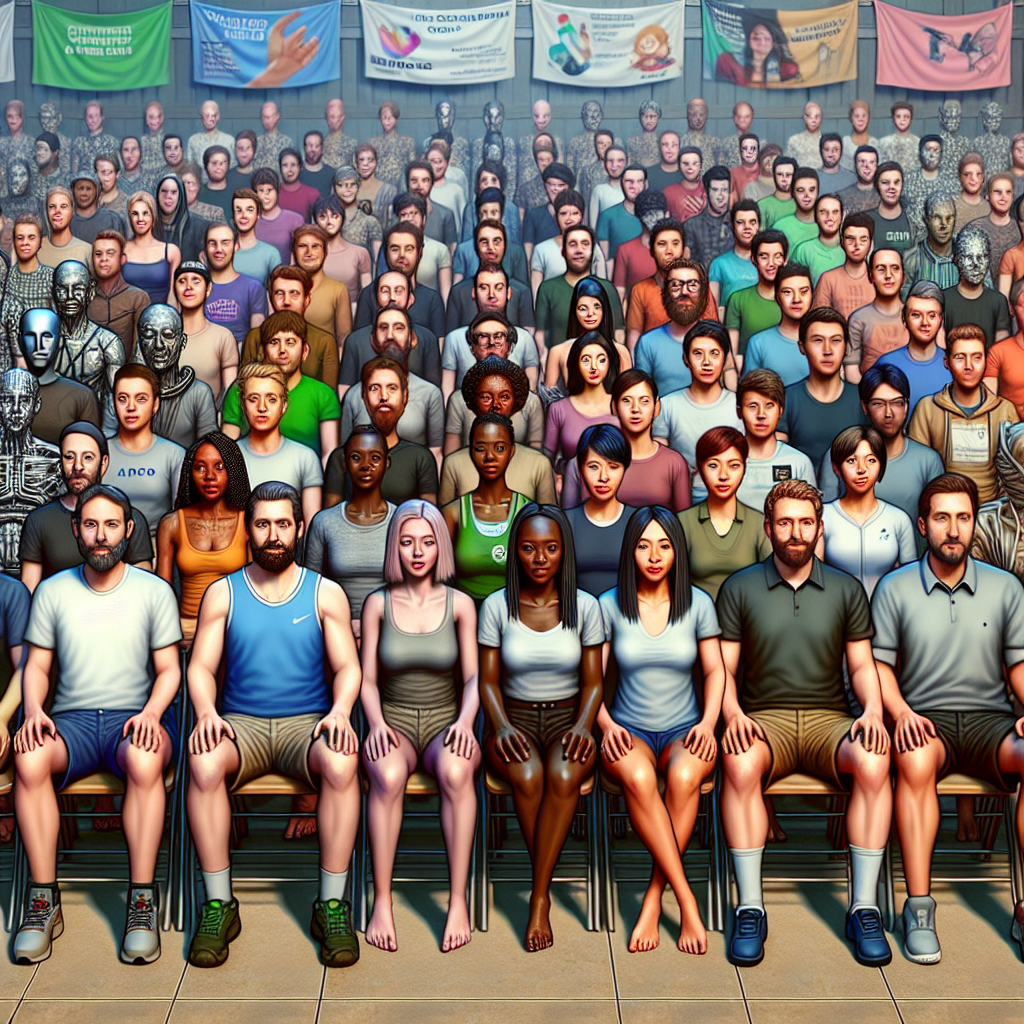 A diverse group of gamers engaging in a charity event.