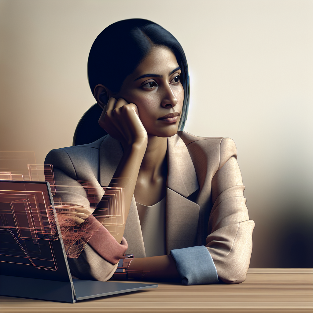 A person contemplating the ethical implications of technology.