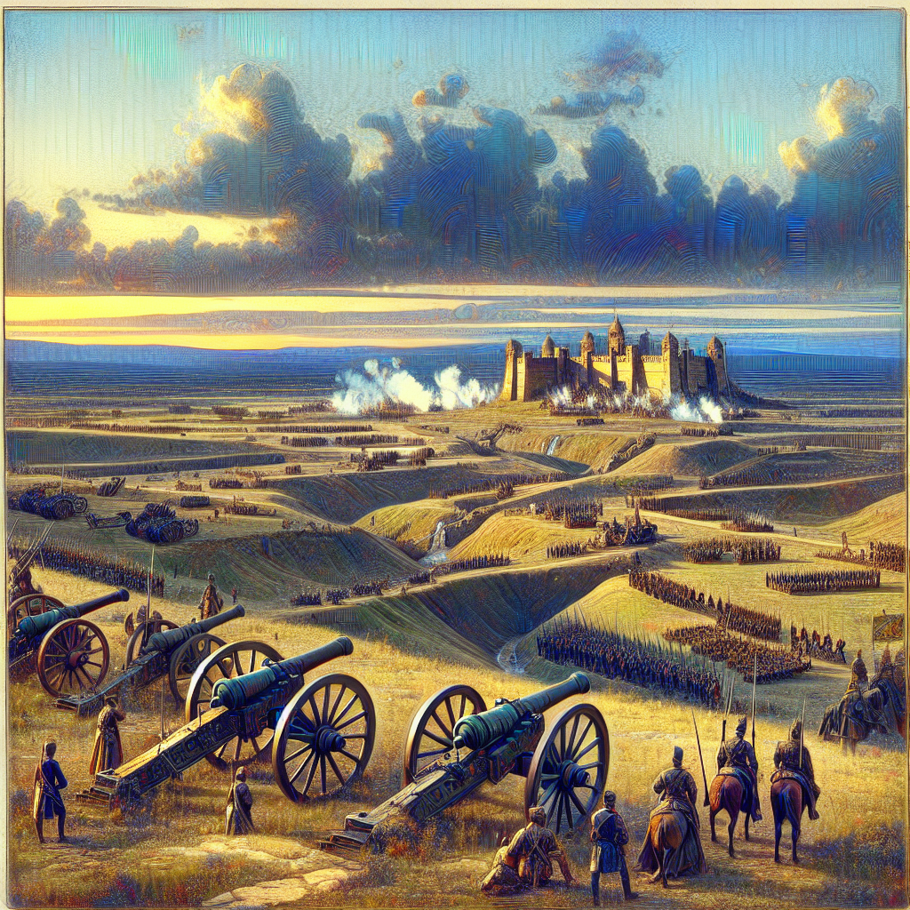 An in-game screenshot from a historical strategy game showing a battlefield.