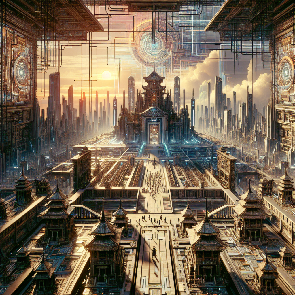 A digital representation of historical events influenced by technology.