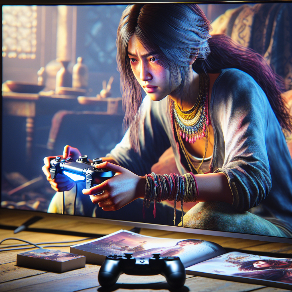 A player experiencing an emotional moment in a narrative-driven game.