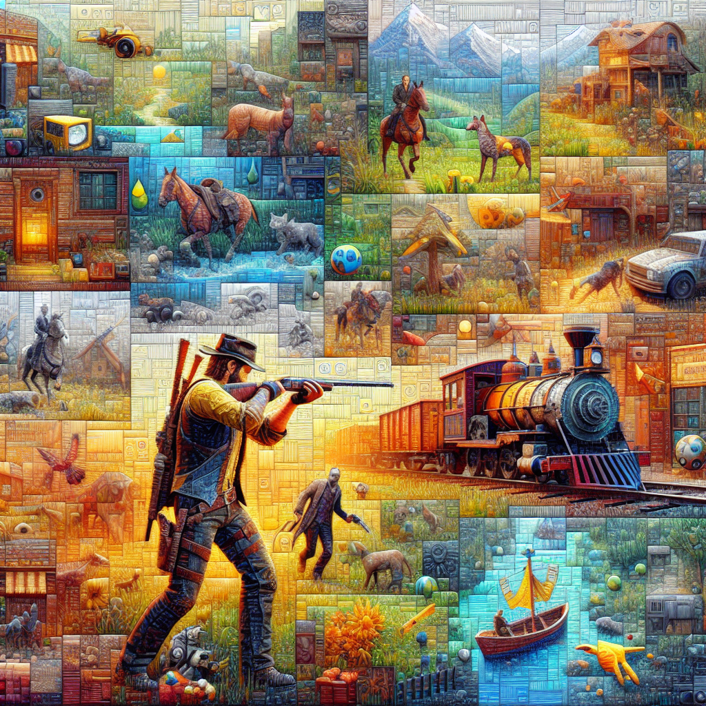 A vibrant scene depicting various video games focused on environmental themes.