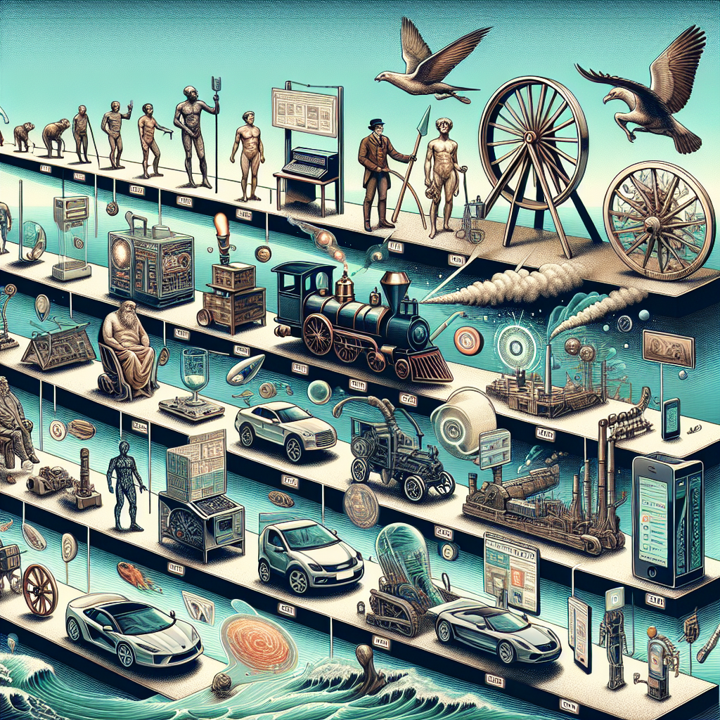 A historical timeline of technological advancements.