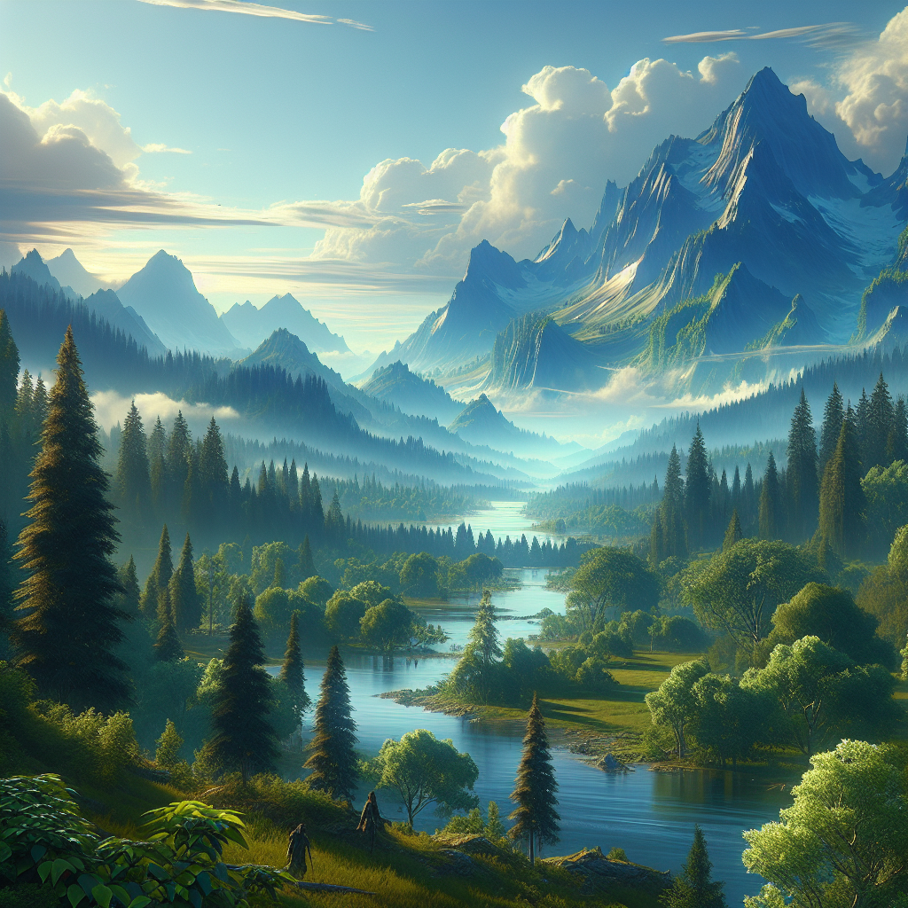 A serene landscape depicting nature's beauty influencing game design.