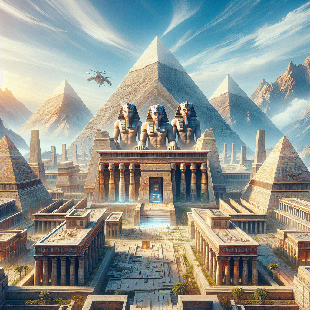 A detailed view of ancient Egyptian architecture in a game.