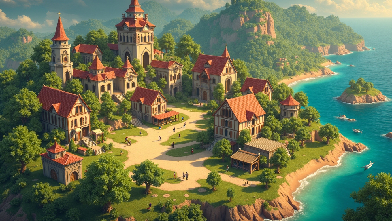 A screenshot of the game Eco showing players building a sustainable city.
