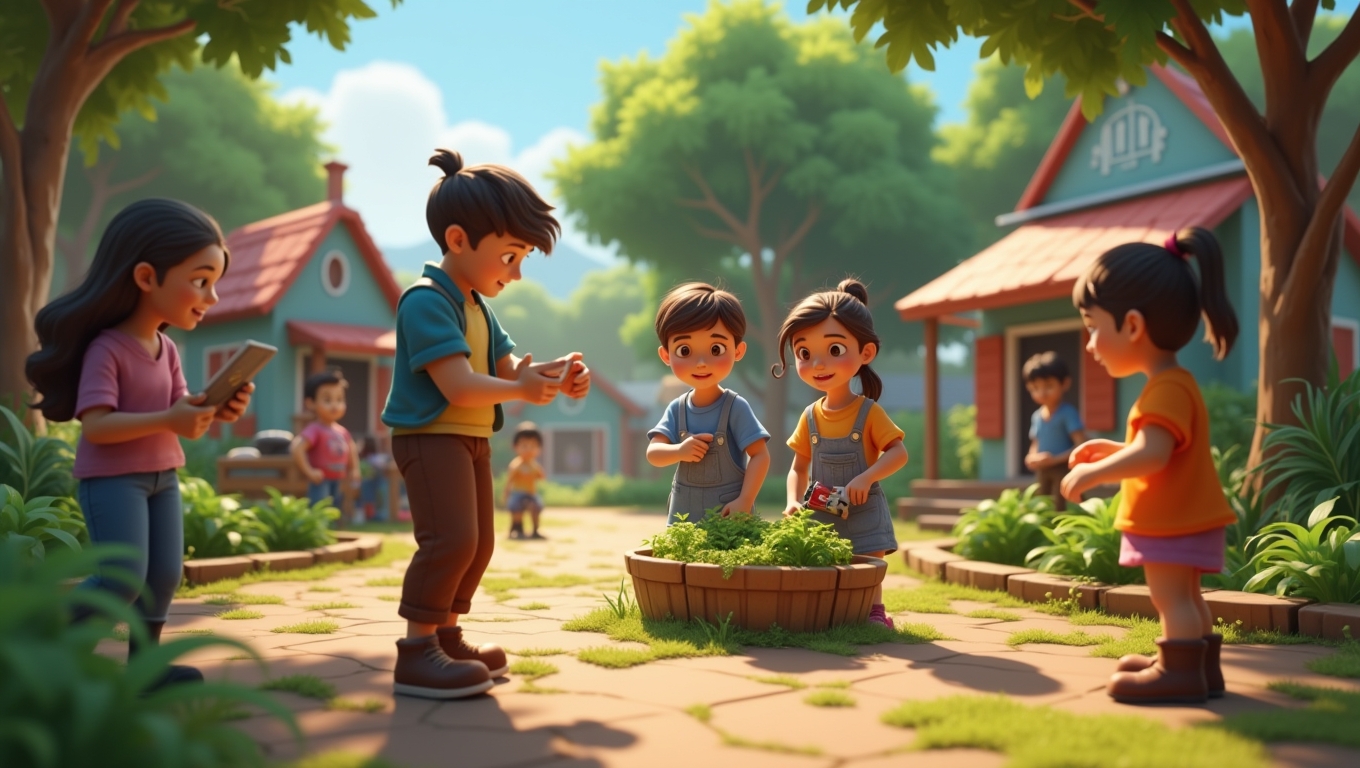 A community event in a game focused on sustainability.