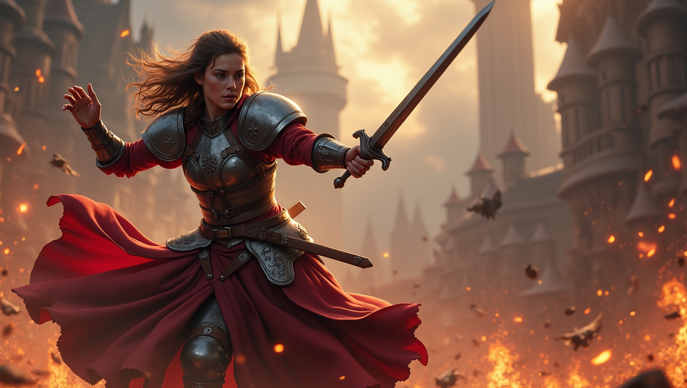 A historical figure as a game character in action