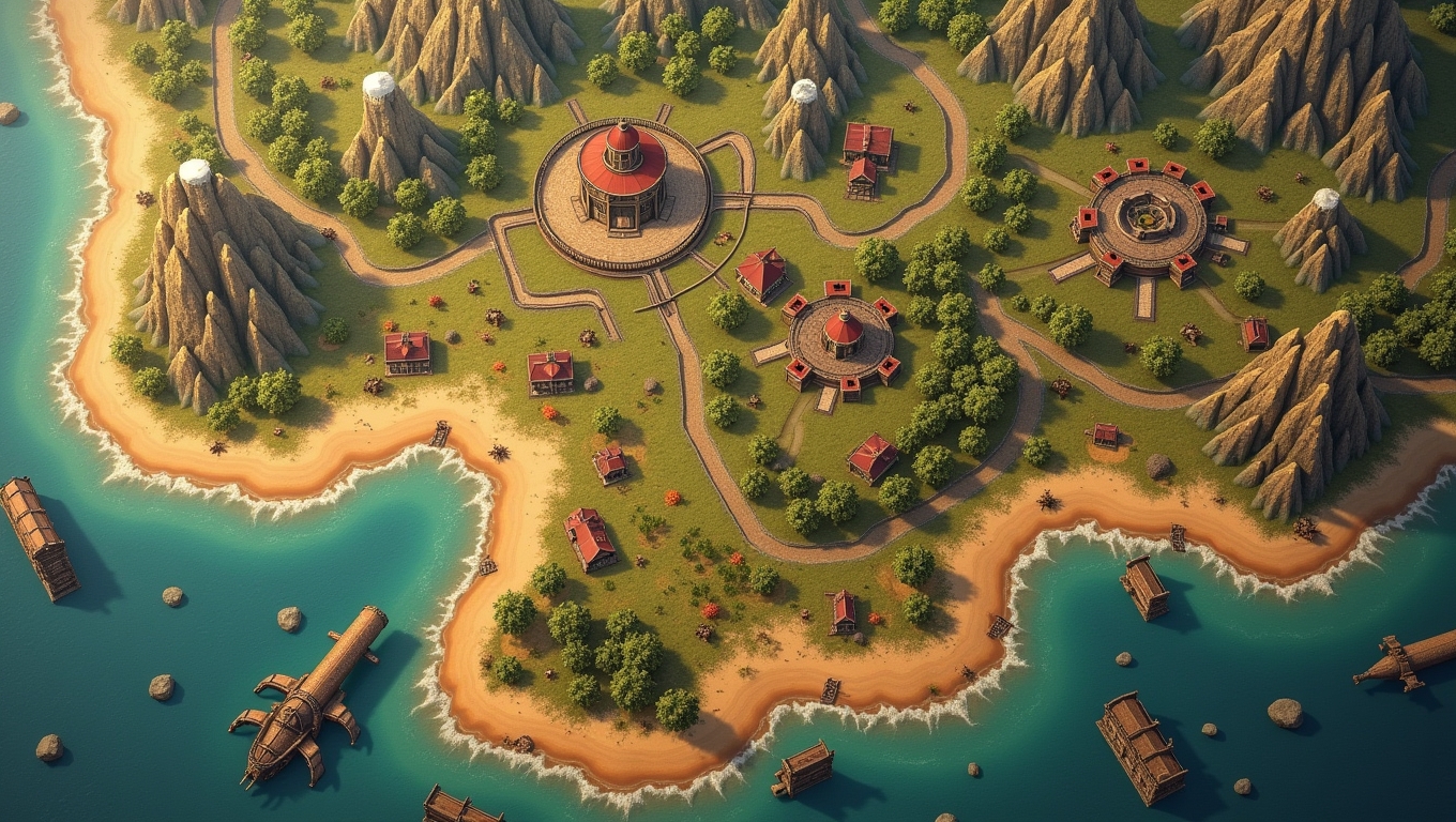 A detailed map of a historical game setting