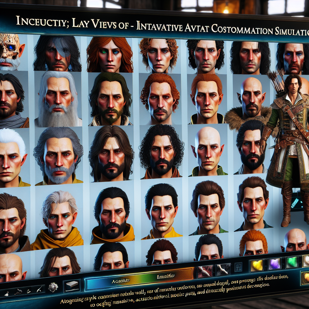 An avatar customization screen from a popular RPG game, showcasing diverse character options.