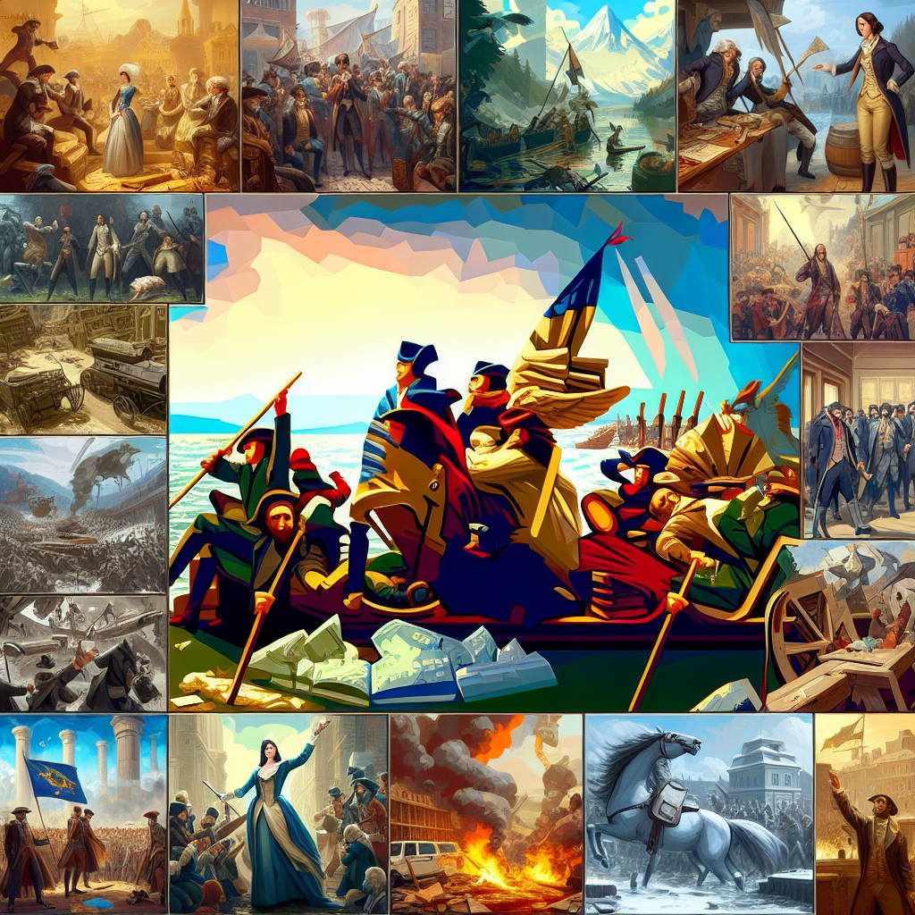 A collage of various video games depicting historical revolutions.