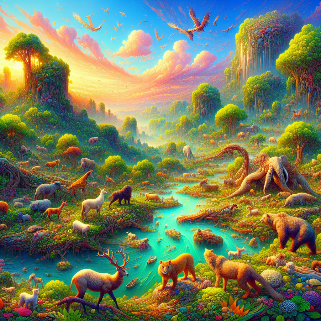 A screenshot from a popular nature-themed game showing a vibrant landscape.
