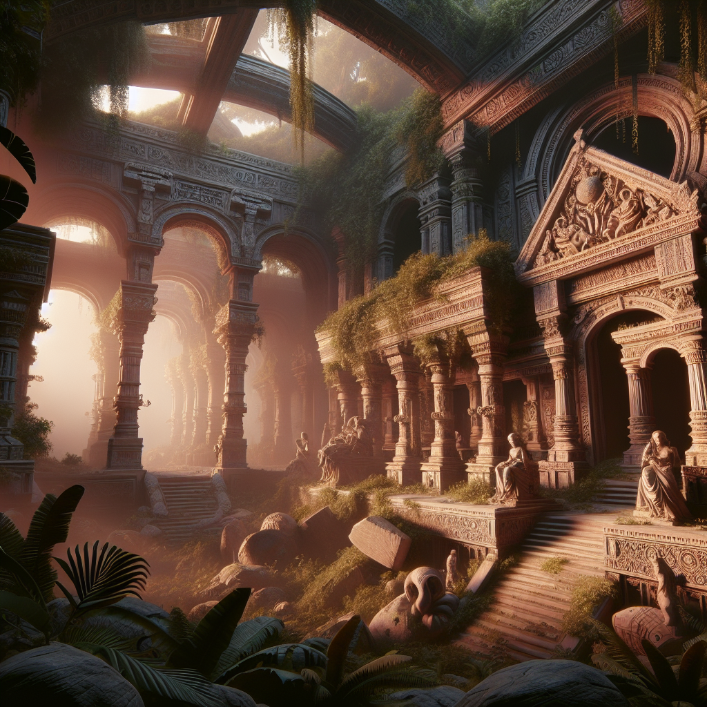 Artistic representation of a lost civilization