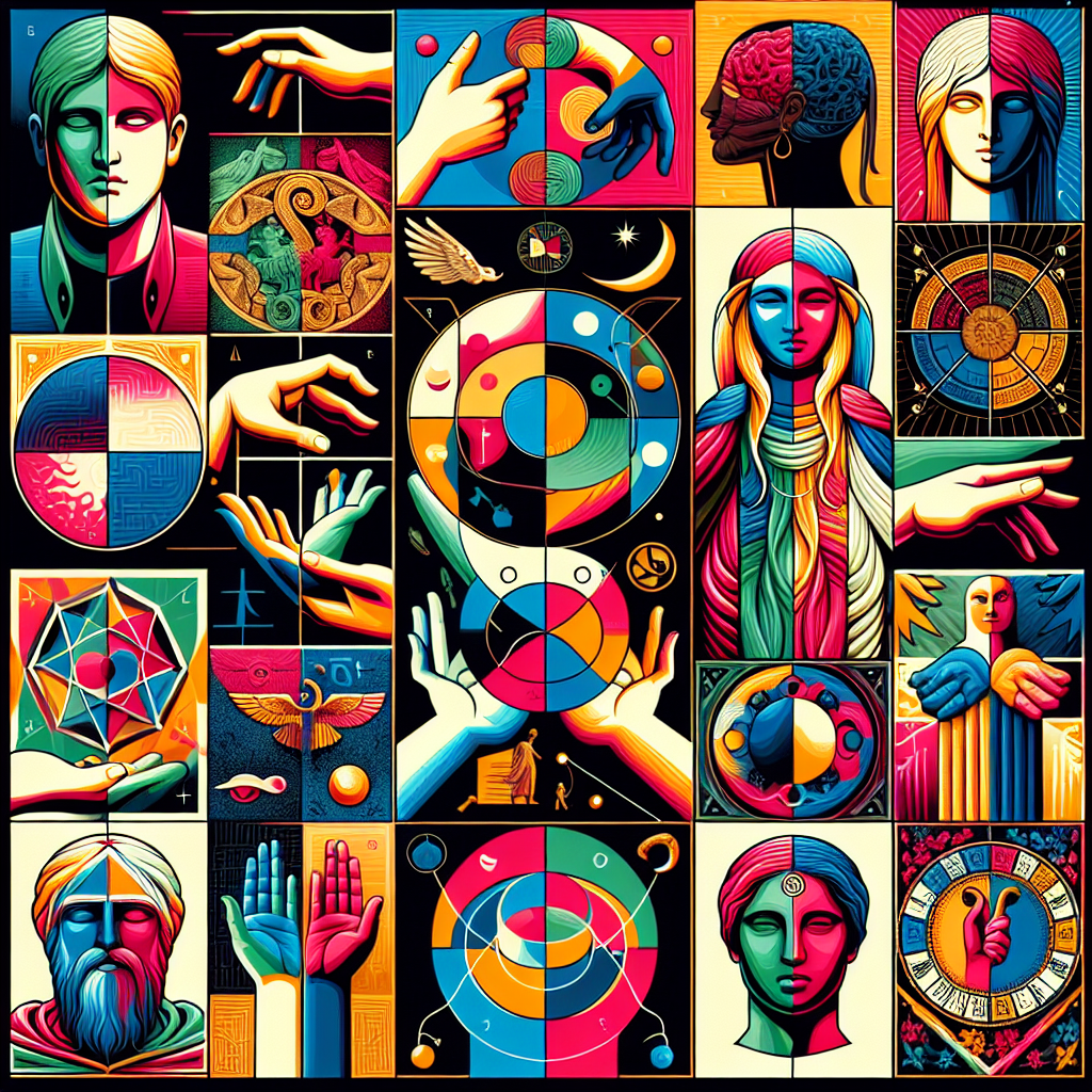 A collage of historical figures and myths