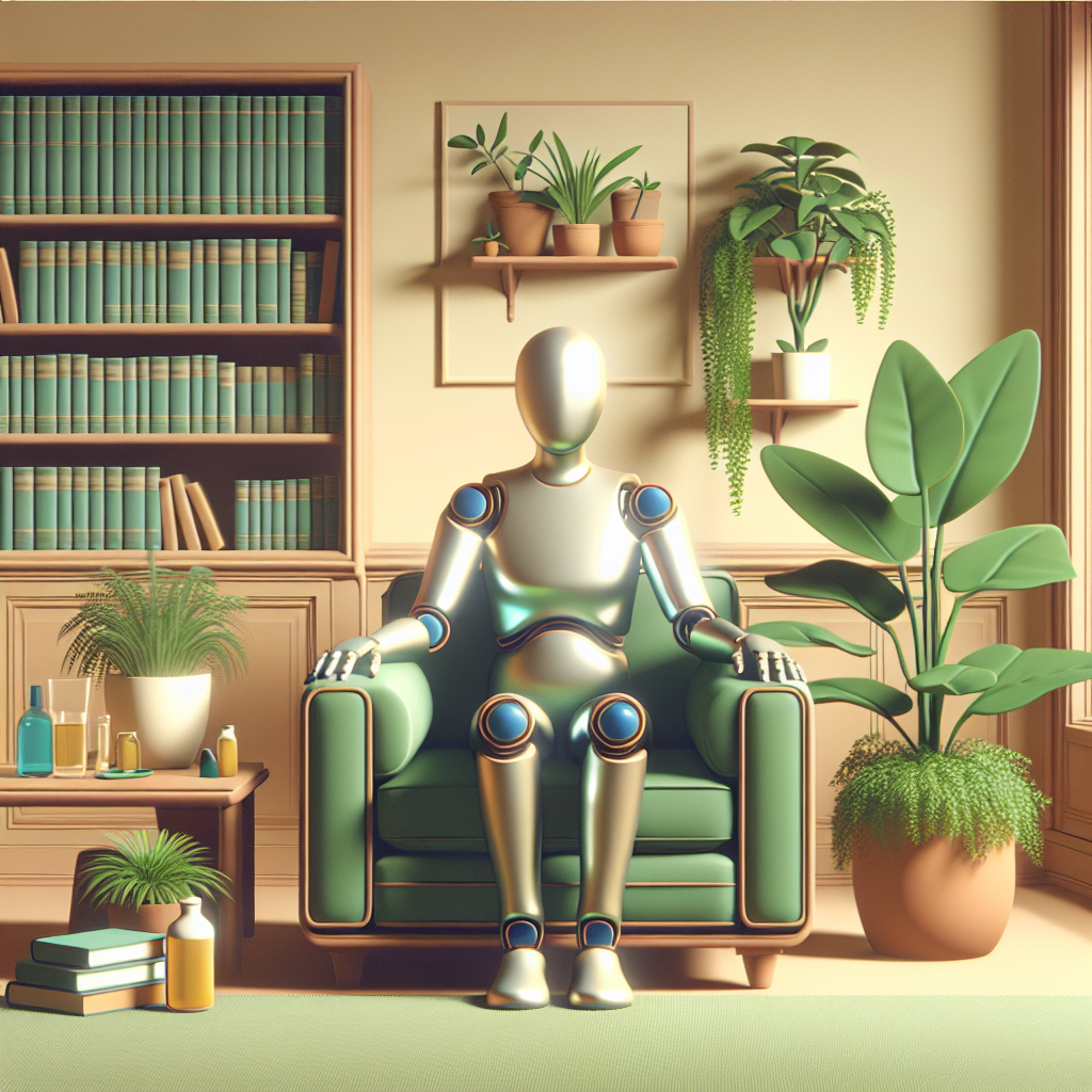 An illustration of a character from a game discussing mental health.