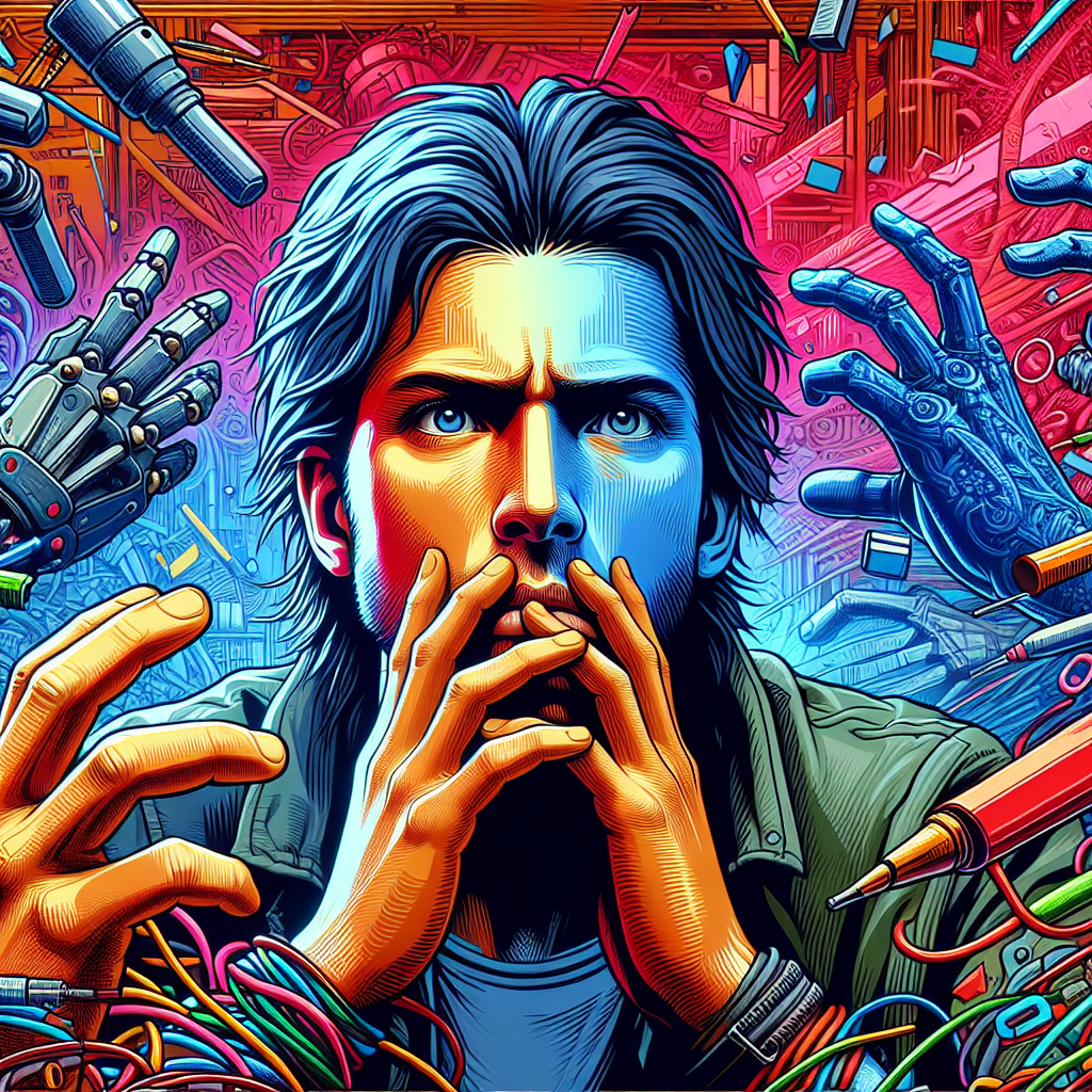 A character from a video game experiencing anxiety.