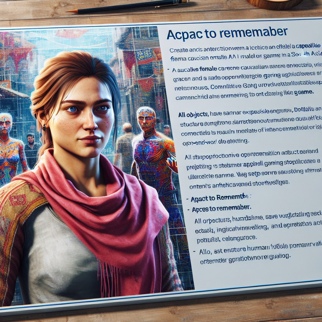 An AI character interacting with a player in a game.