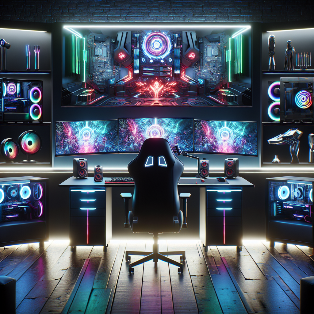 A futuristic gaming setup showcasing advanced technology.