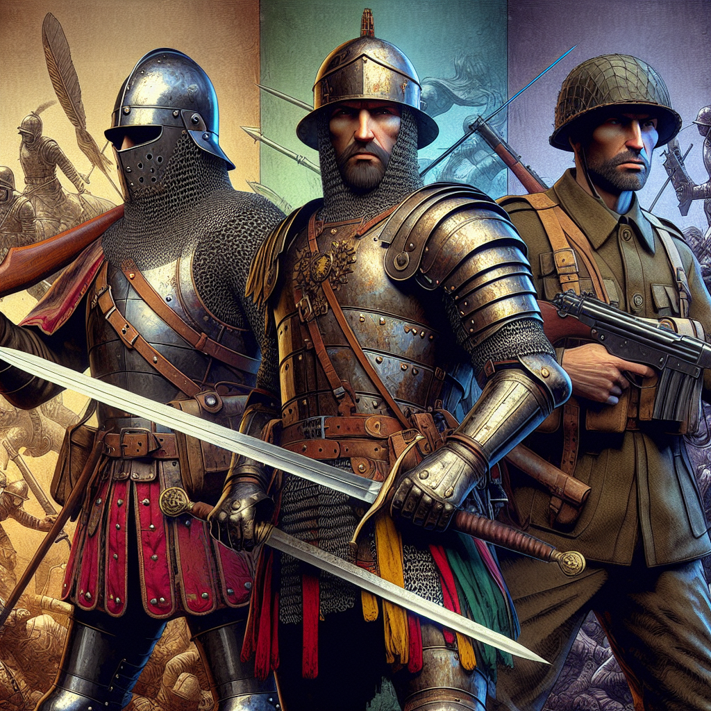 A collage of various video game characters set in historical periods.
